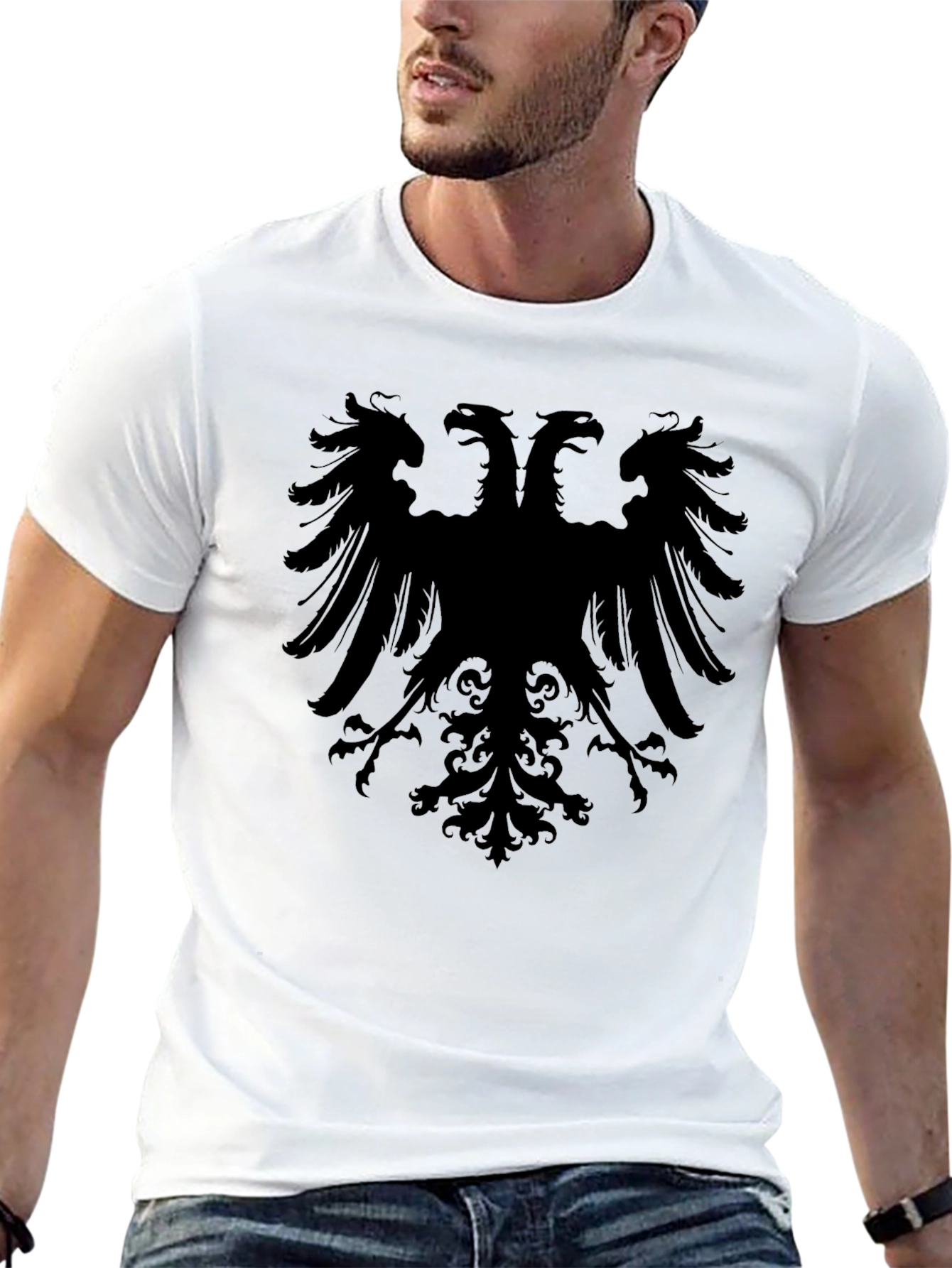 Double-Headed Eagle Graphic Tee - Black