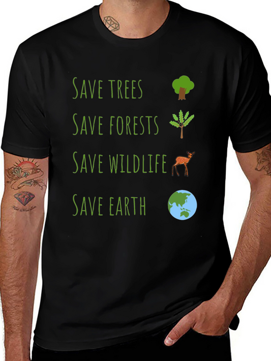 Eco-Friendly Save Earth Graphic Tee