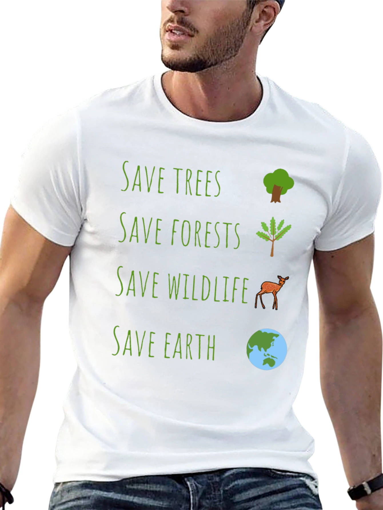 Eco-Friendly Save Earth Graphic Tee