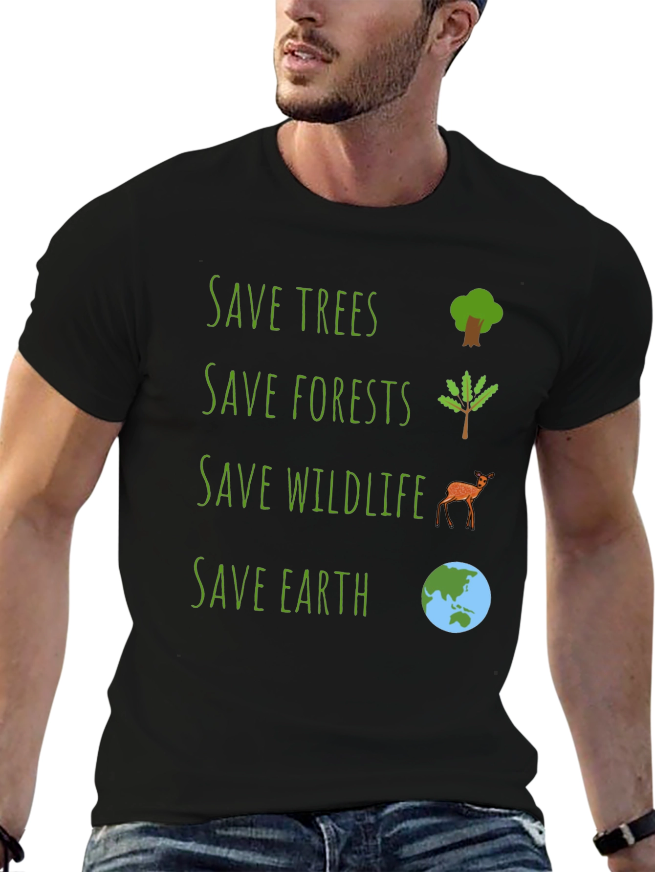 Eco-Friendly Save Earth Graphic Tee