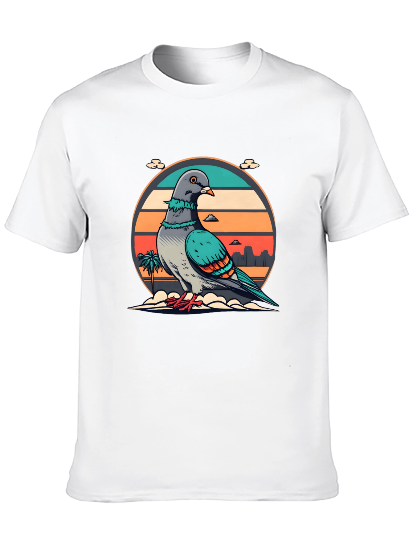 Retro Pigeon Graphic Tee - Unique Urban Style