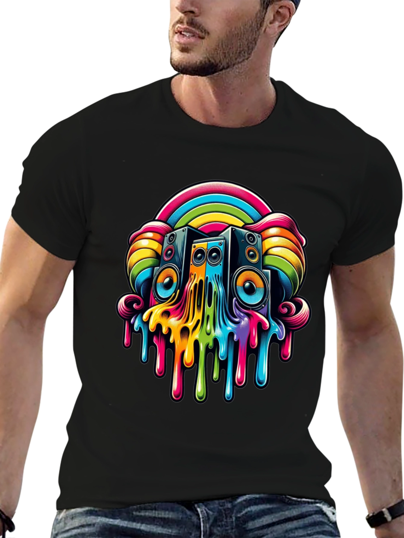 Rainbow Speaker Drip Graphic Tee
