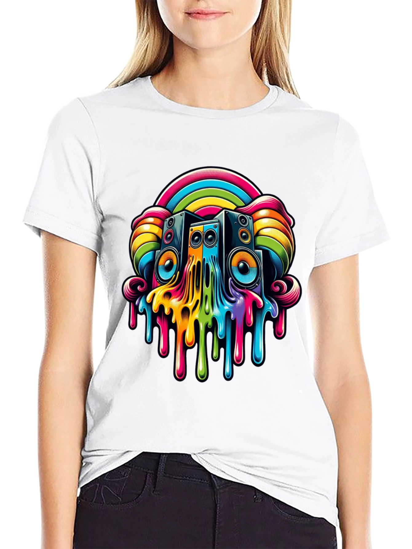 Rainbow Speaker Drip Graphic Tee