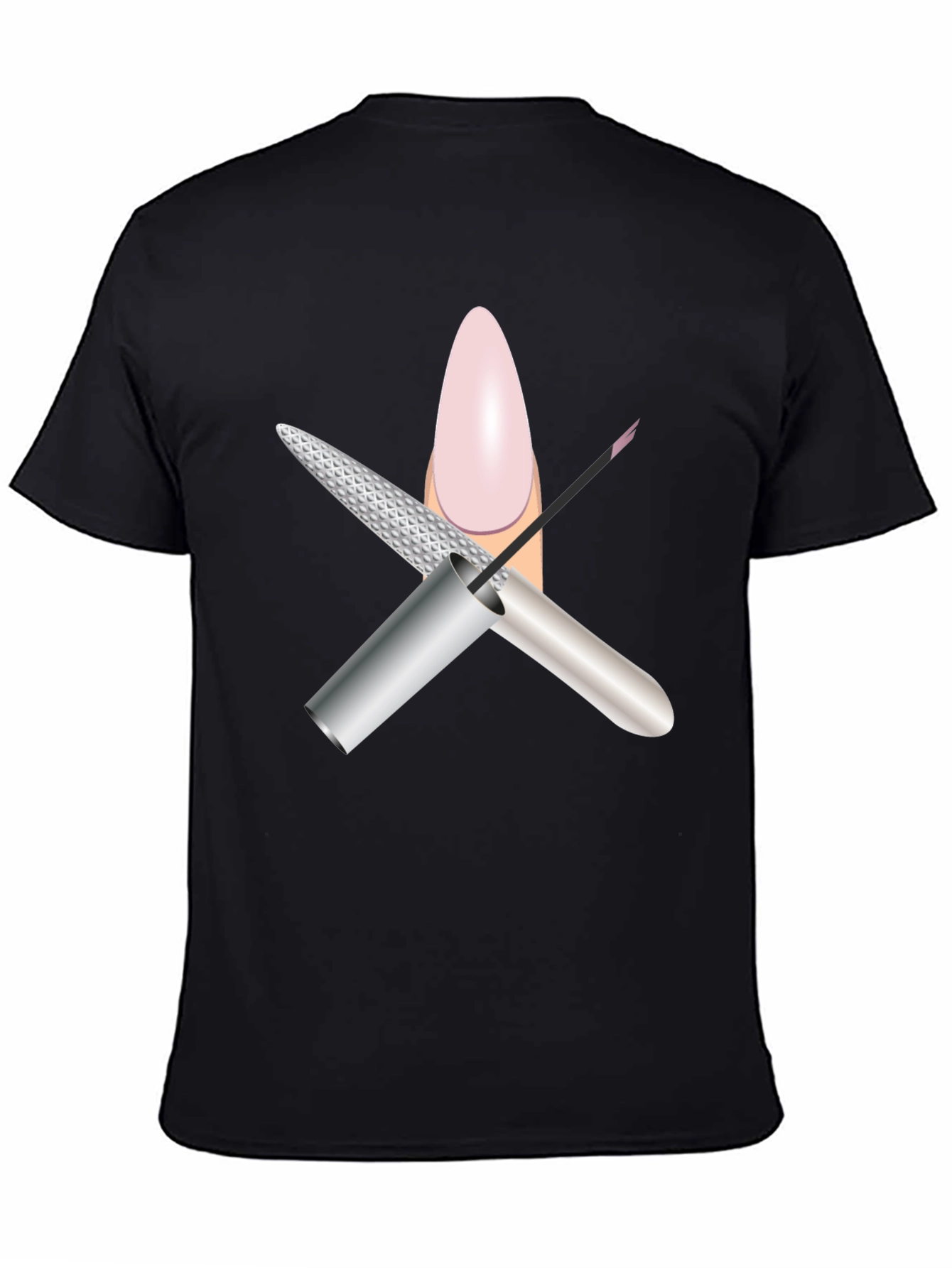Mans Black Nail Salon Graphic Tee