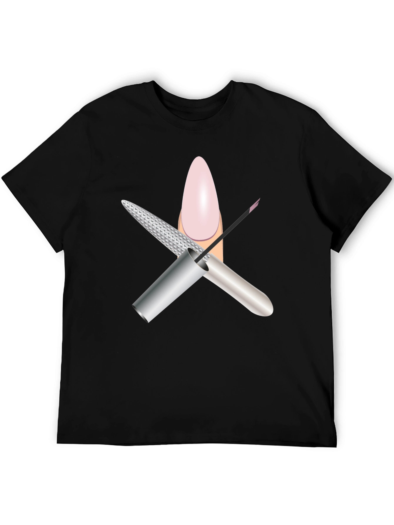 Mans Black Nail Salon Graphic Tee