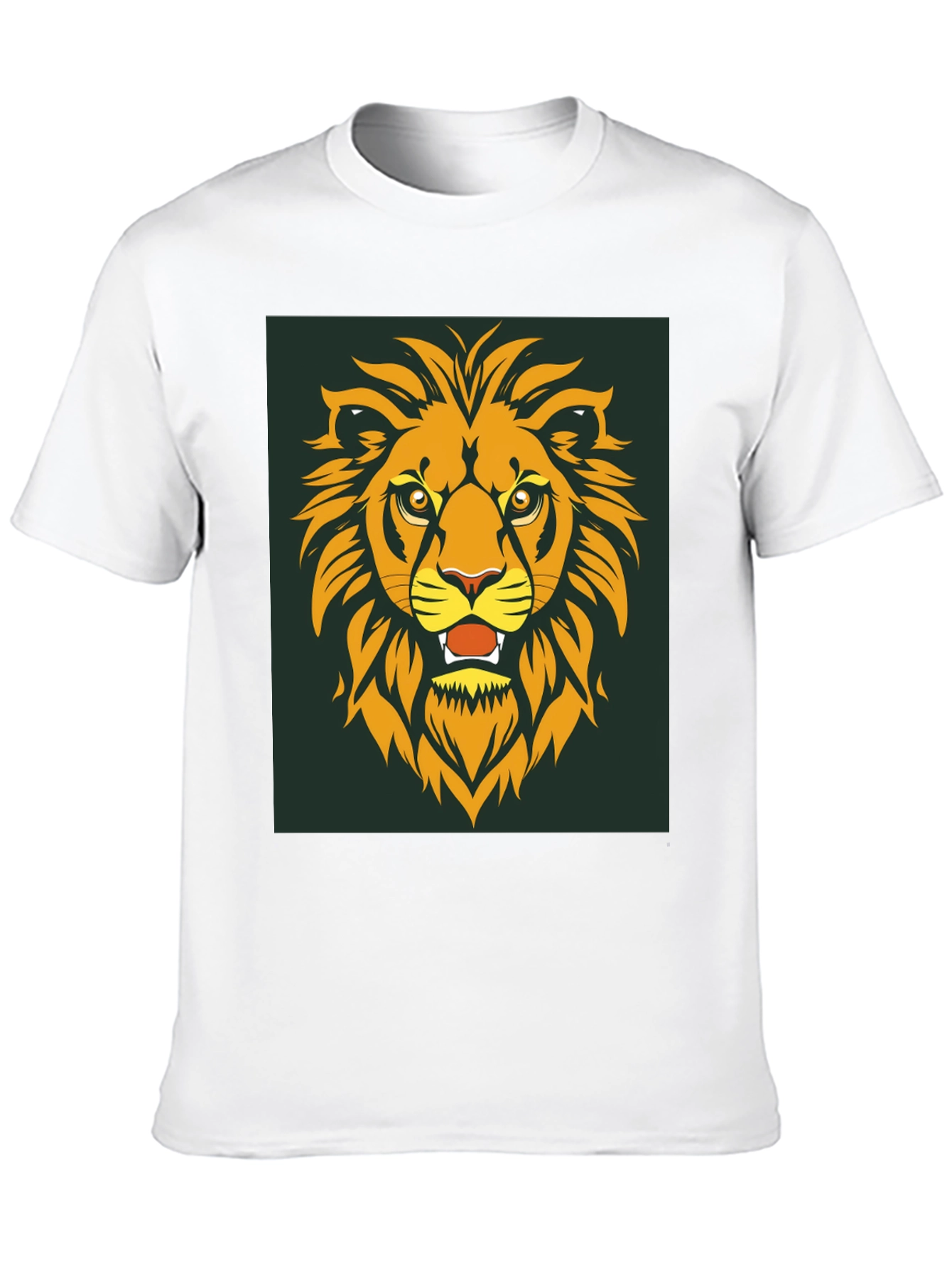Lion Head Graphic Tee - Bold Black Cotton