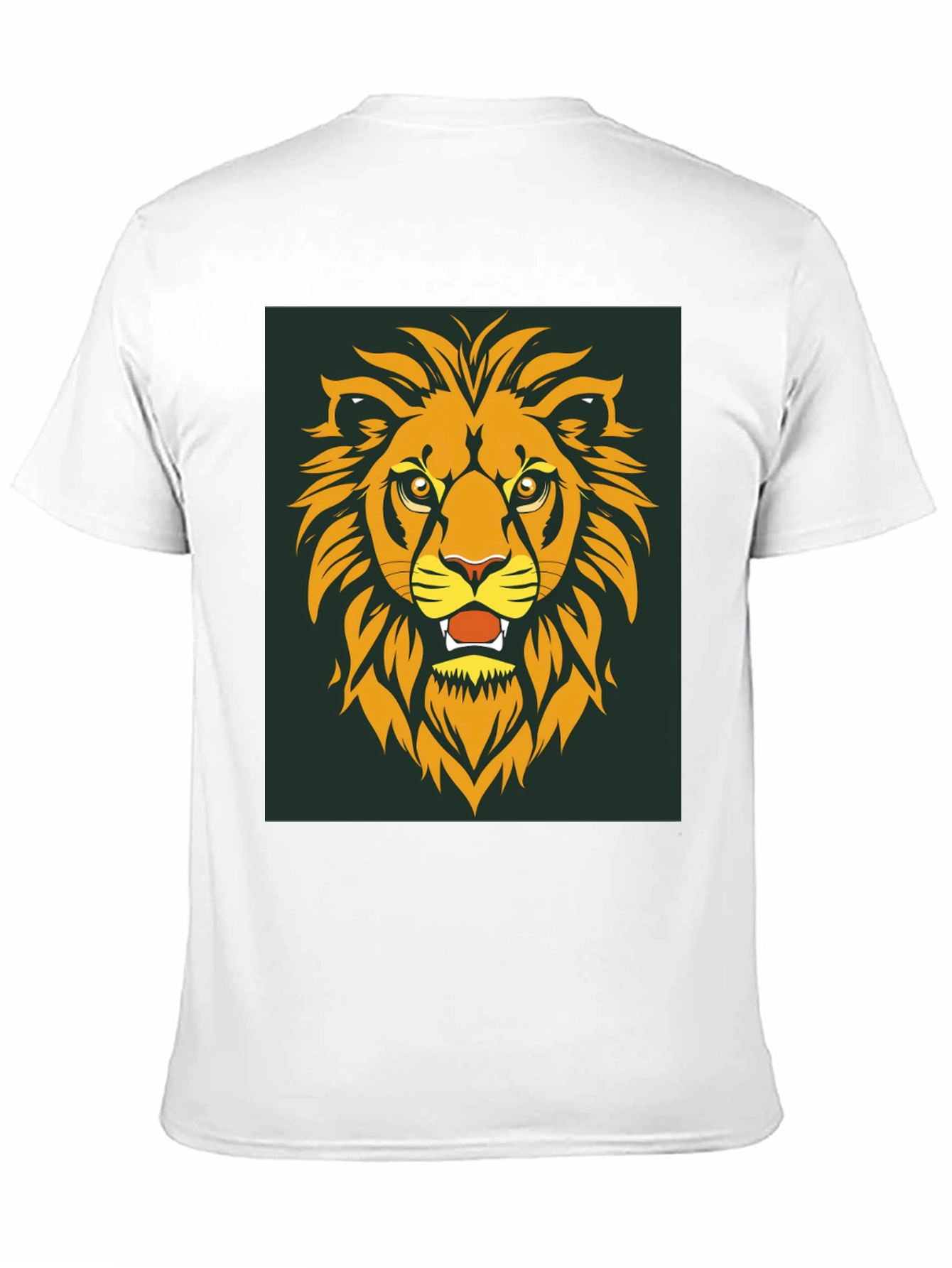 Lion Head Graphic Tee - Bold Black Cotton