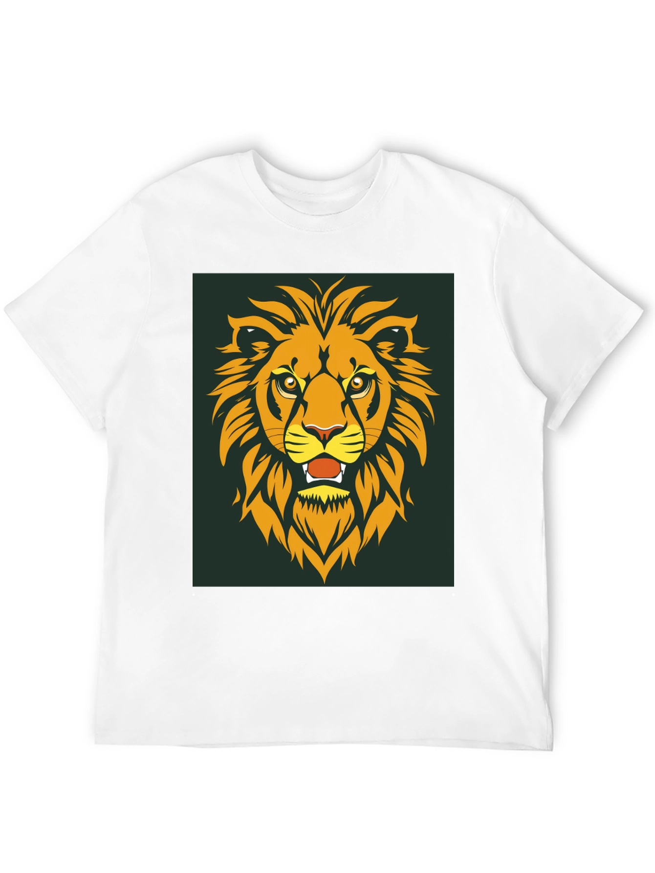 Lion Head Graphic Tee - Bold Black Cotton