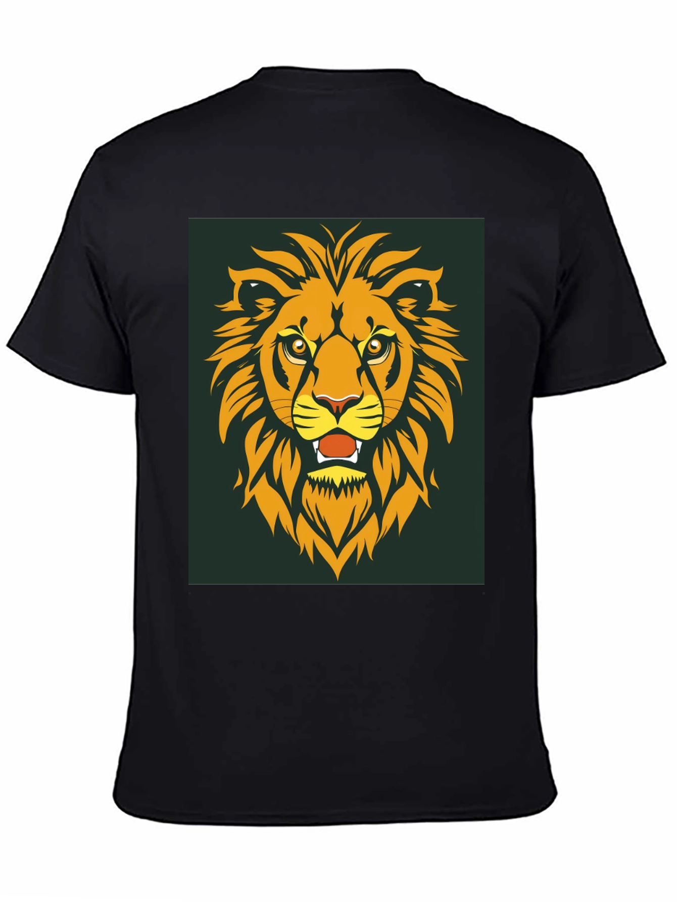 Lion Head Graphic Tee - Bold Black Cotton