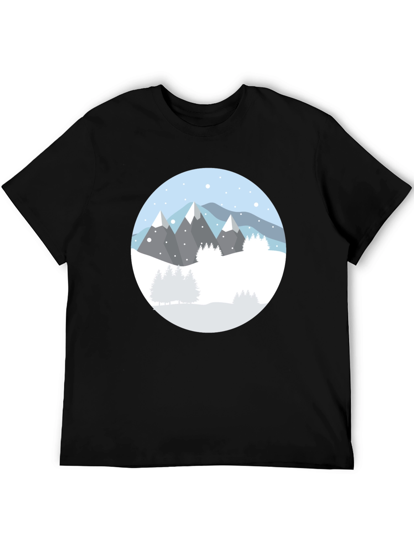 Mountain Scene Black T-Shirt