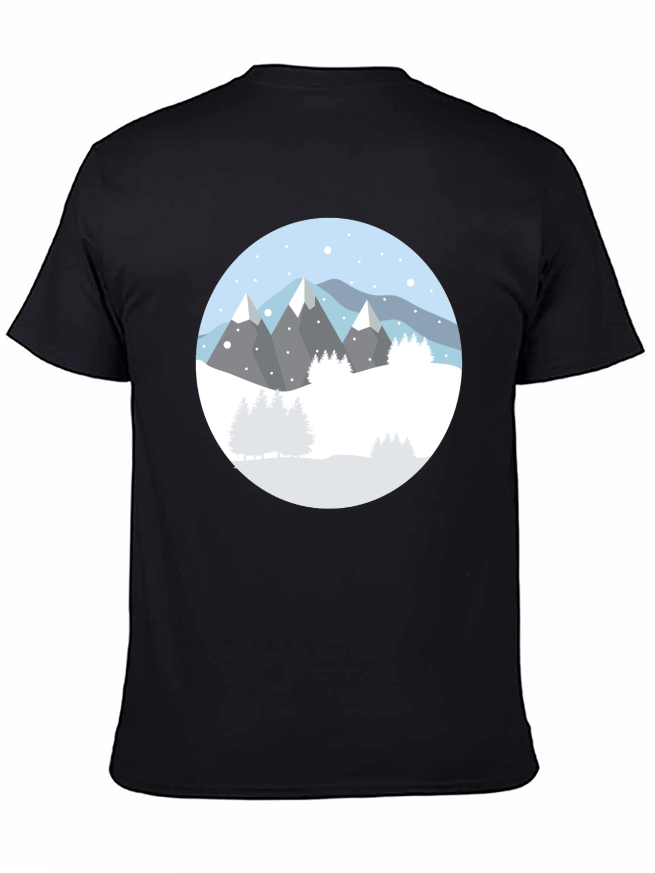 Mountain Scene Black T-Shirt