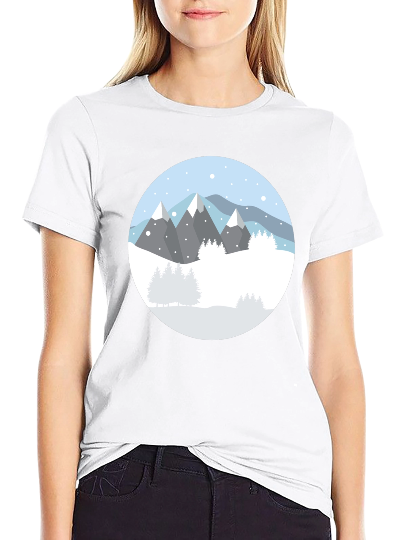 Mountain Scene Black T-Shirt