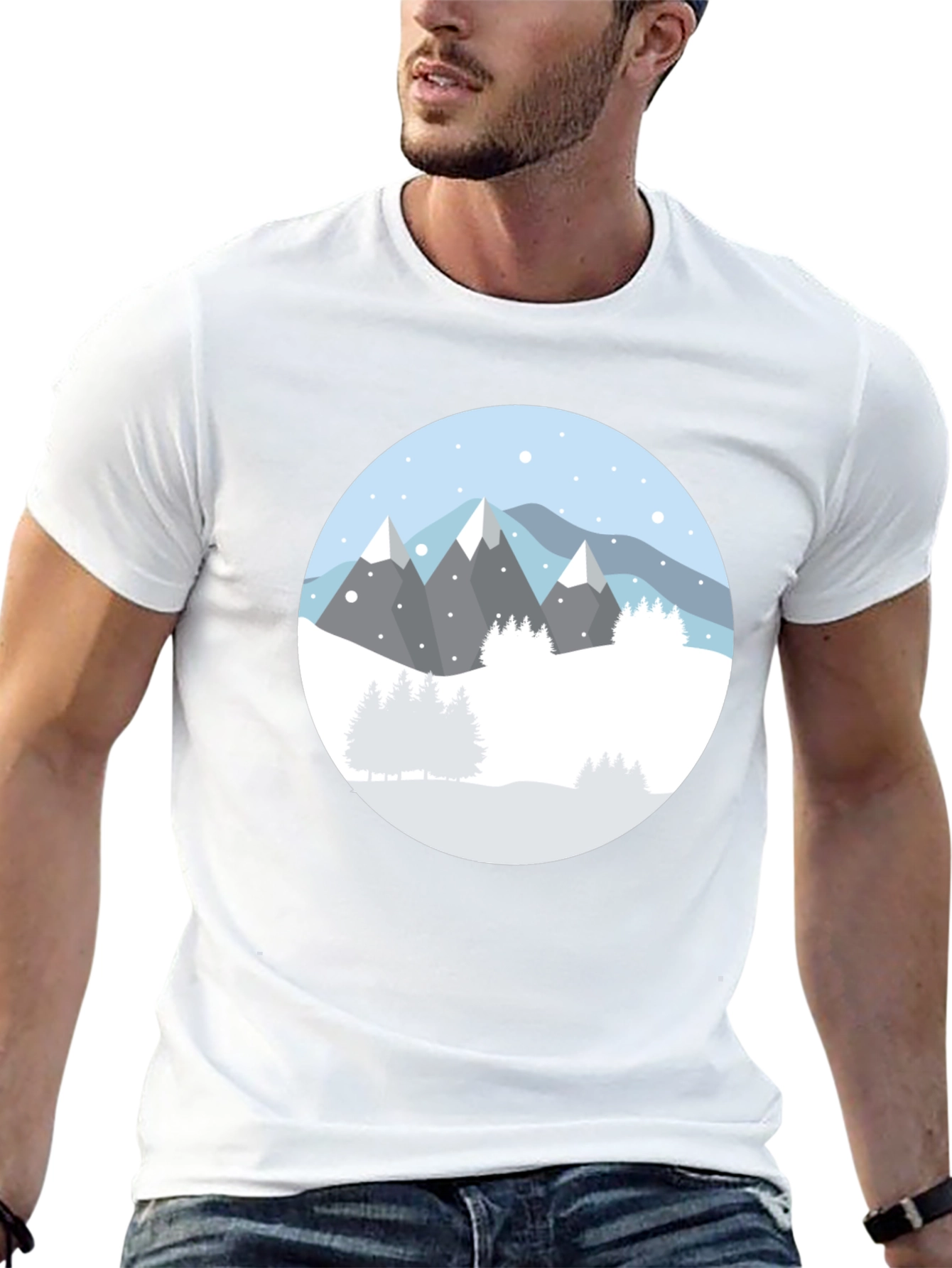 Mountain Scene Black T-Shirt