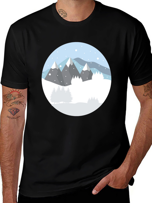 Mountain Scene Black T-Shirt