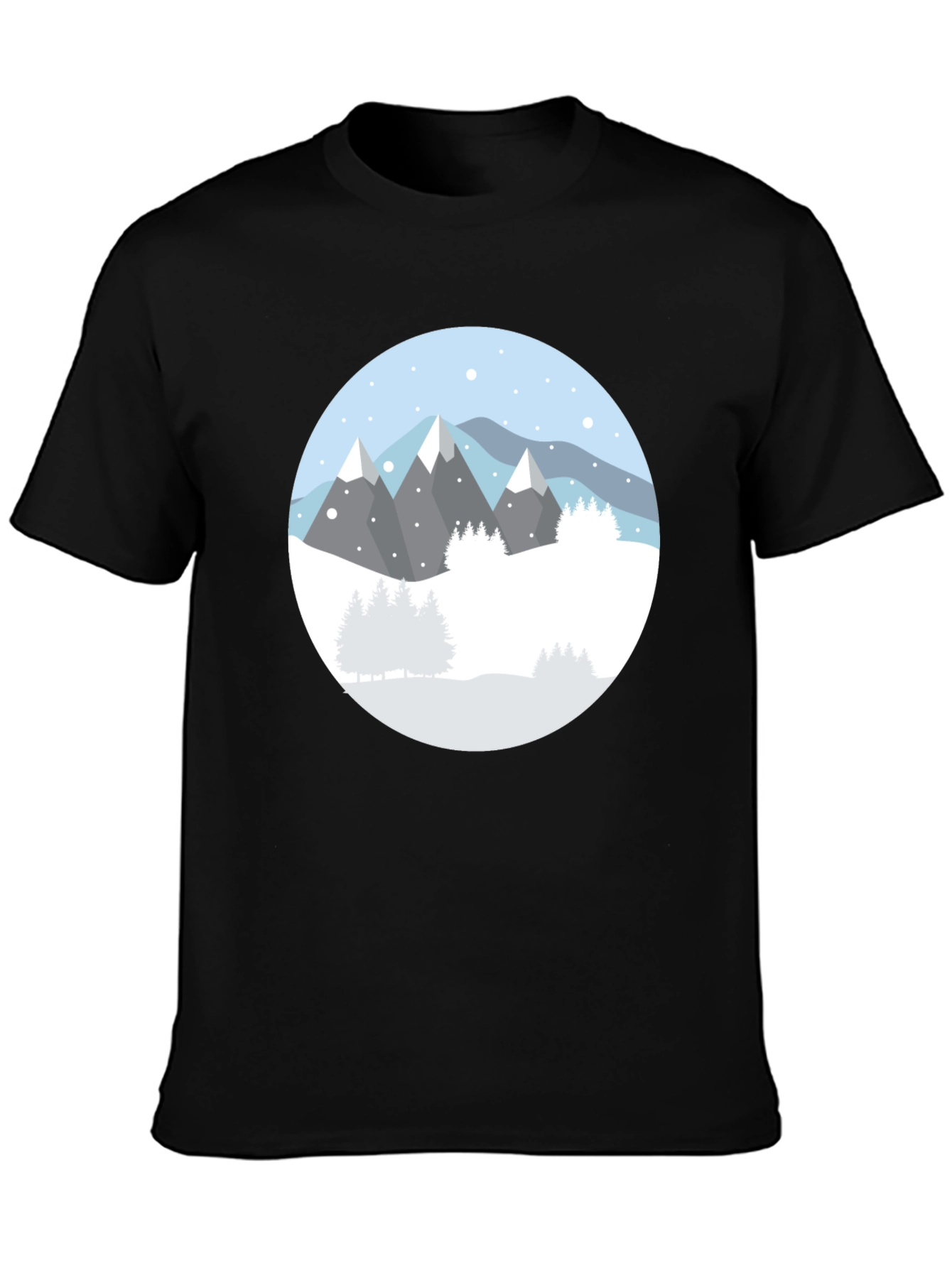 Mountain Scene Black T-Shirt