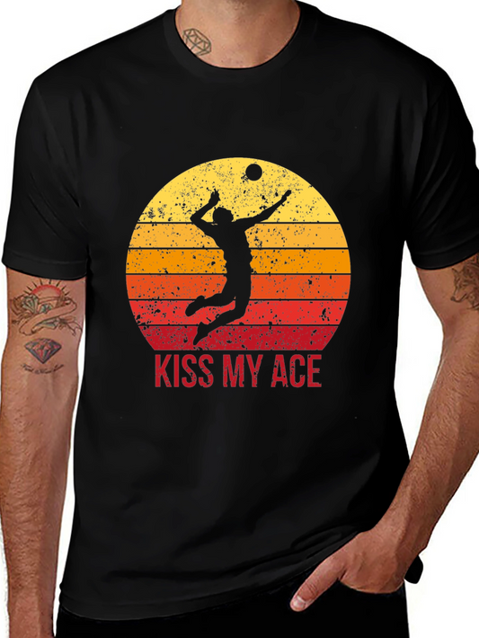 Kiss My Ace Volleyball Graphic Tee - Stylish Sport Shirt