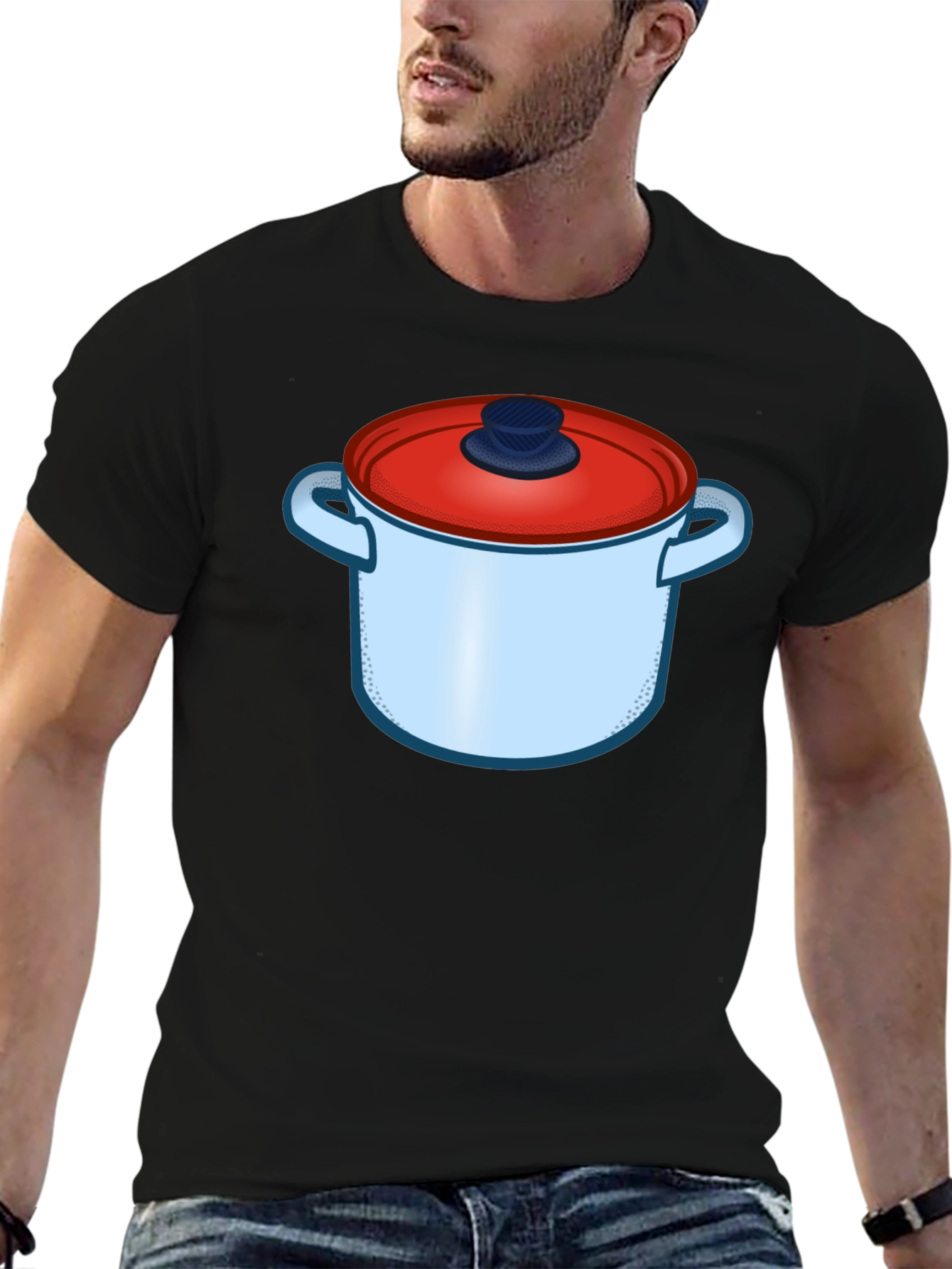 Cartoon Pot Graphic T-Shirt