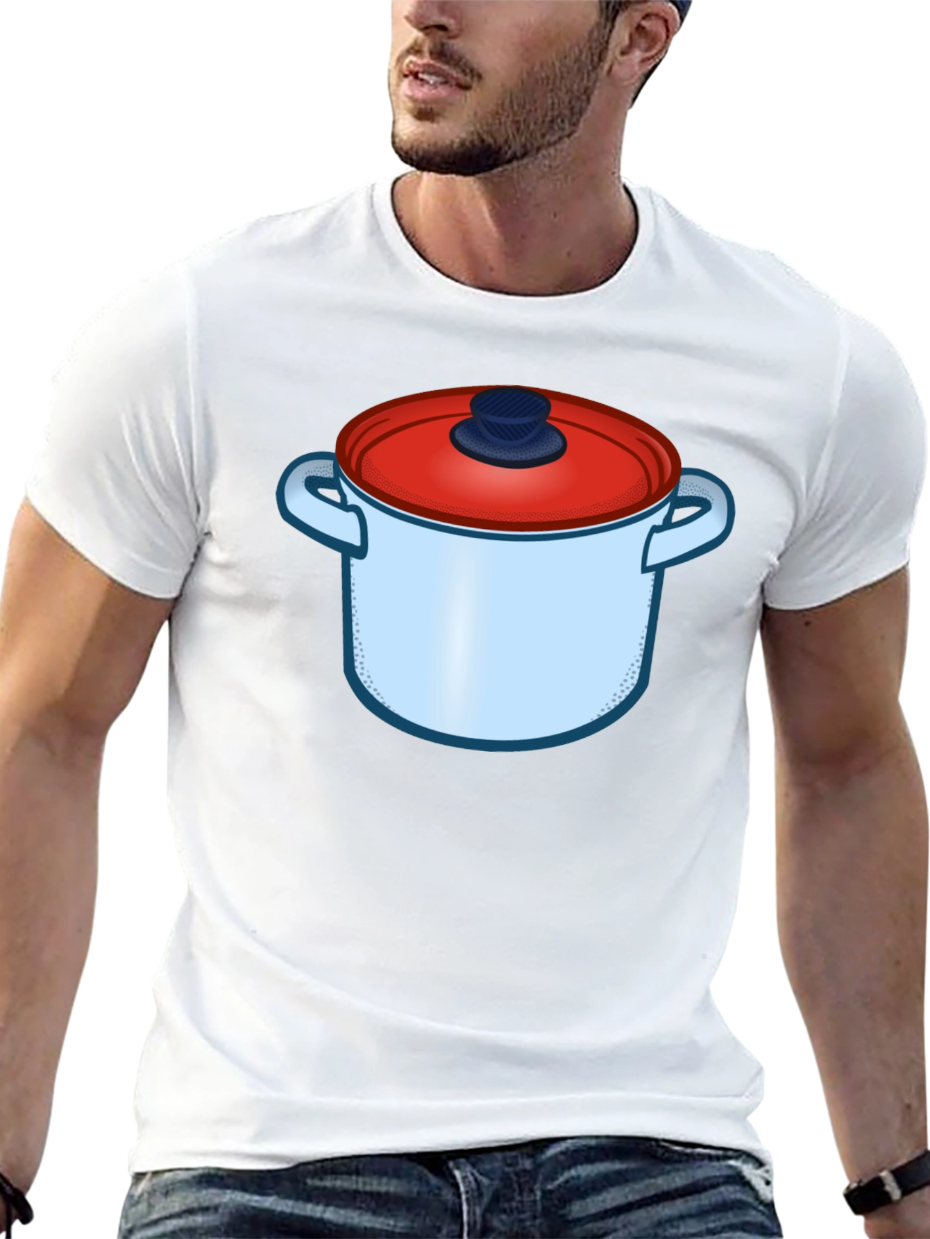 Cartoon Pot Graphic T-Shirt