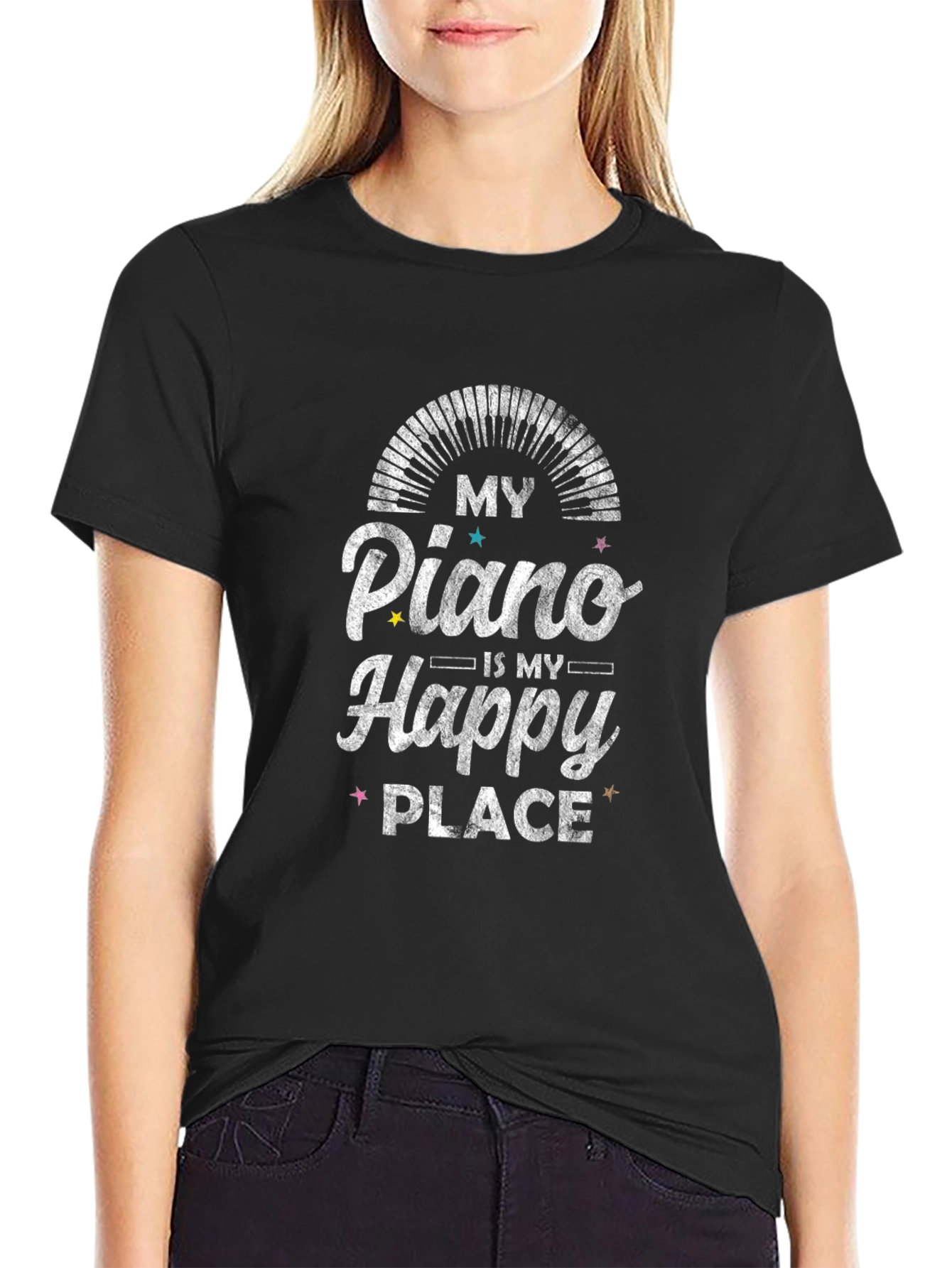My Piano Is My Happy Place Graphic Tee