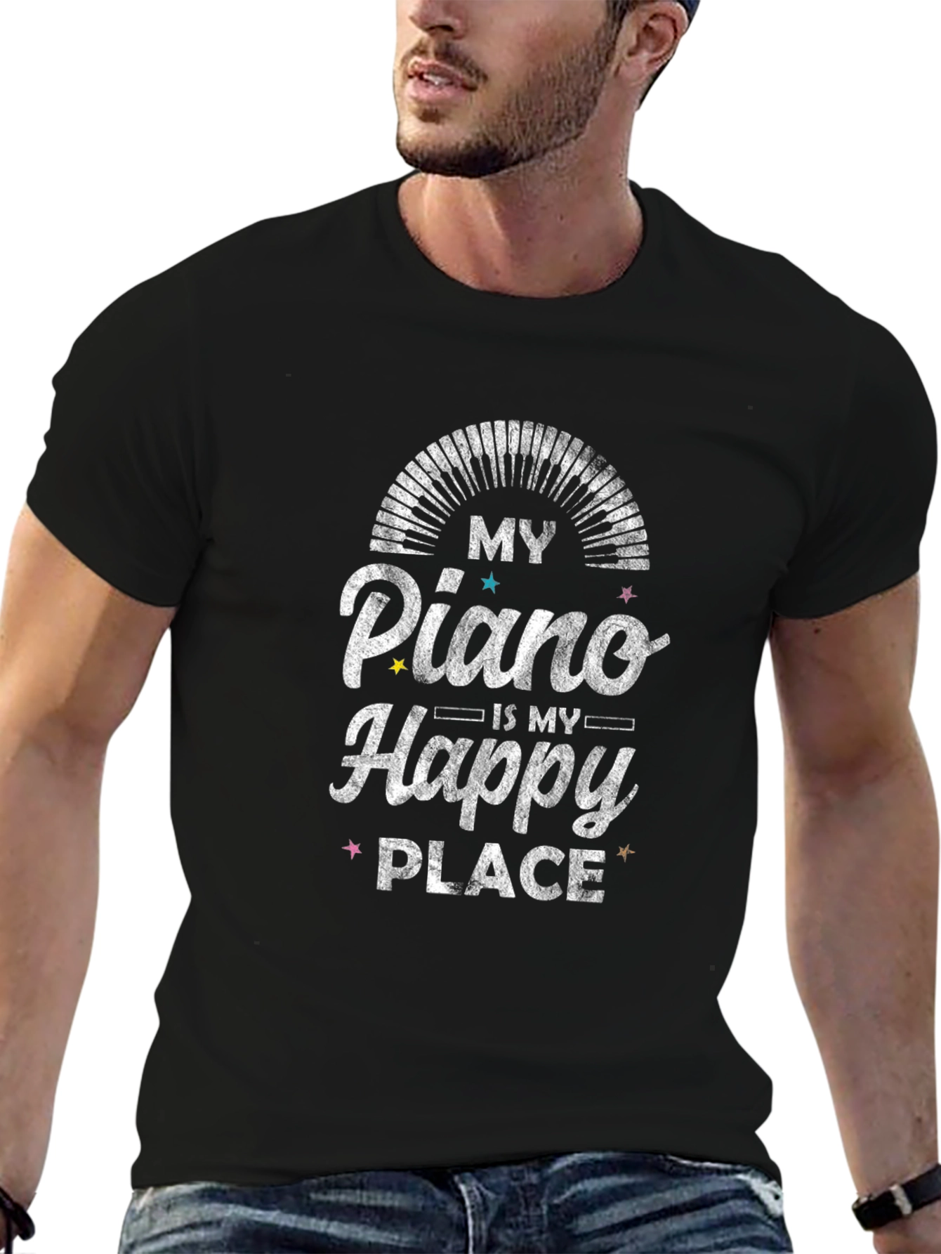 My Piano Is My Happy Place Graphic Tee