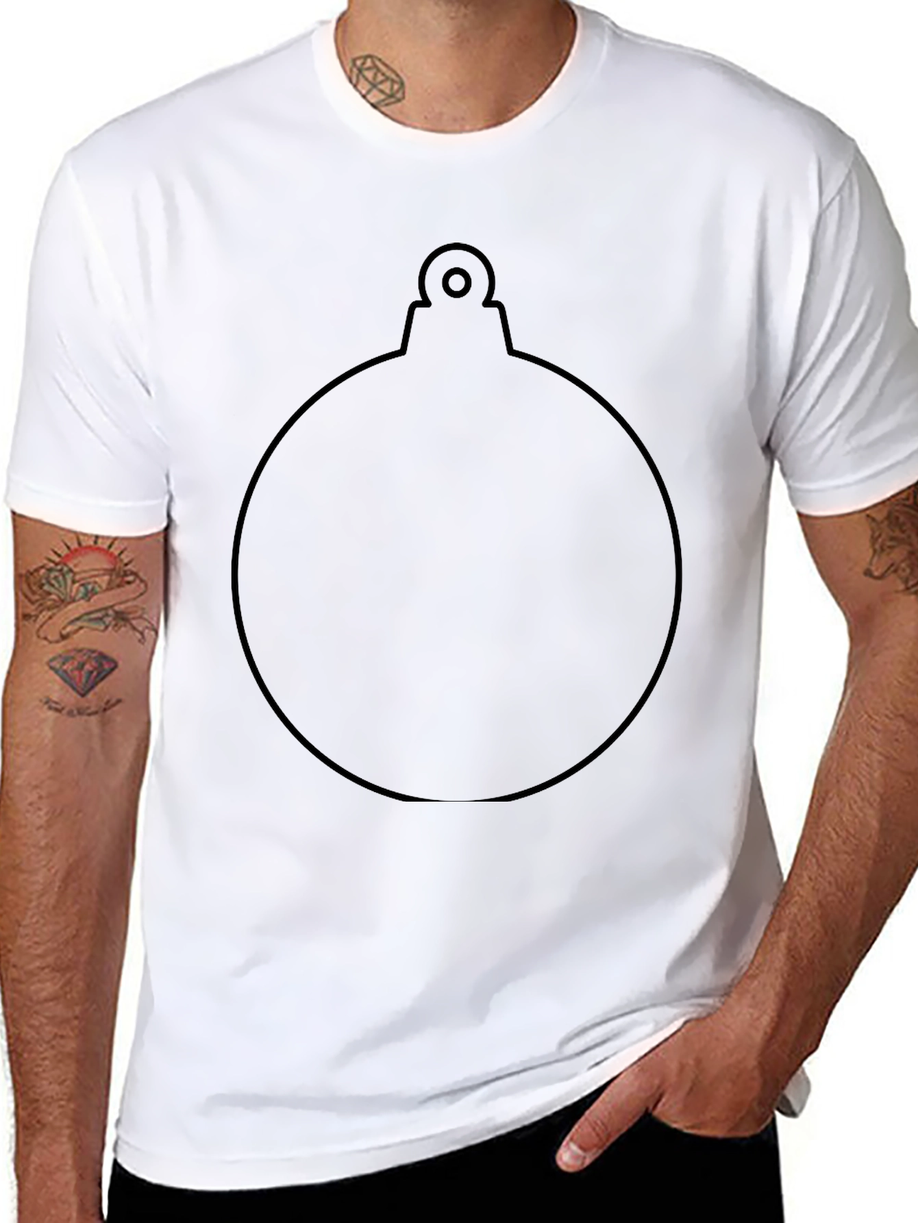 Black Christmas Ornament Graphic Tee - Holiday Style