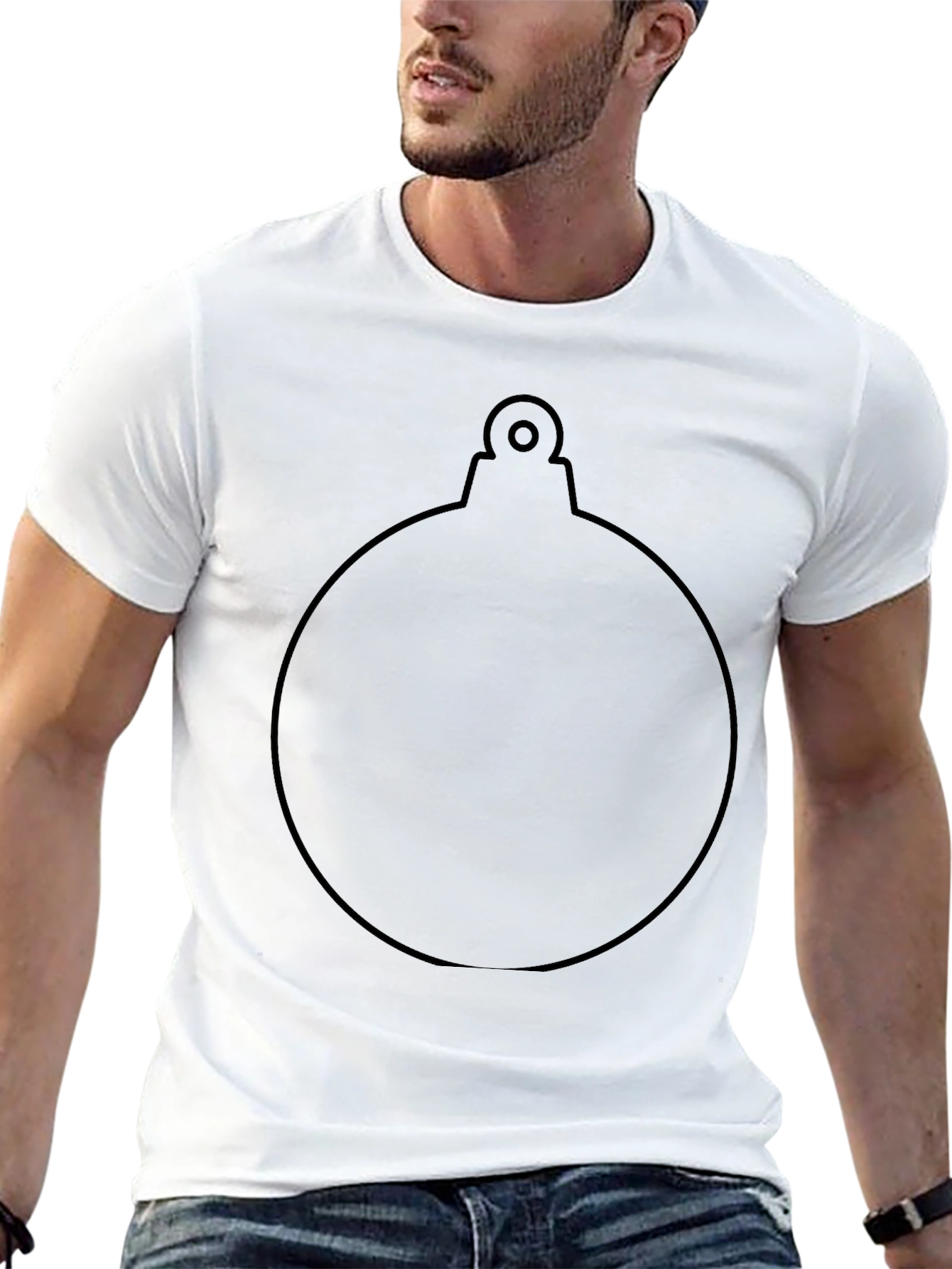 Black Christmas Ornament Graphic Tee - Holiday Style