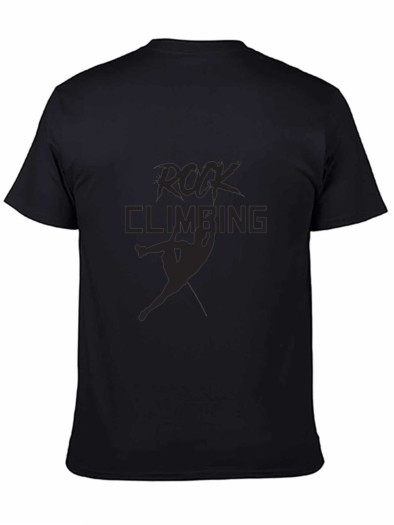 Rock Climbing Graphic Tee - Black Cotton Blend