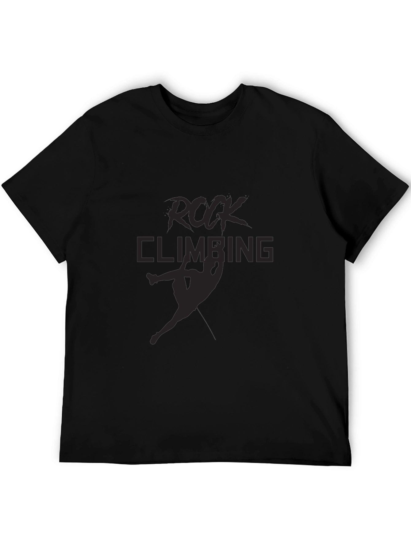 Rock Climbing Graphic Tee - Black Cotton Blend