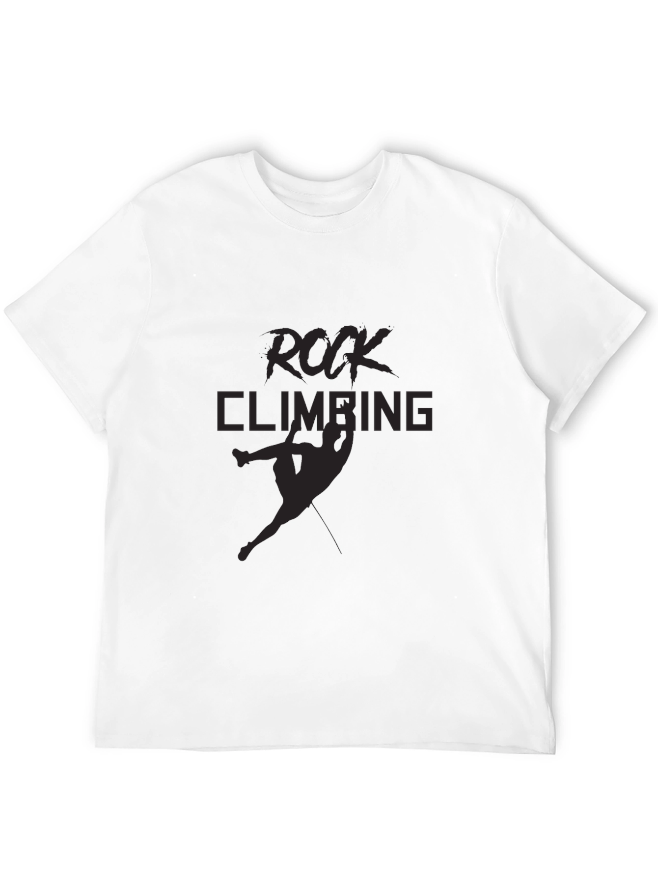 Rock Climbing Graphic Tee - Black Cotton Blend