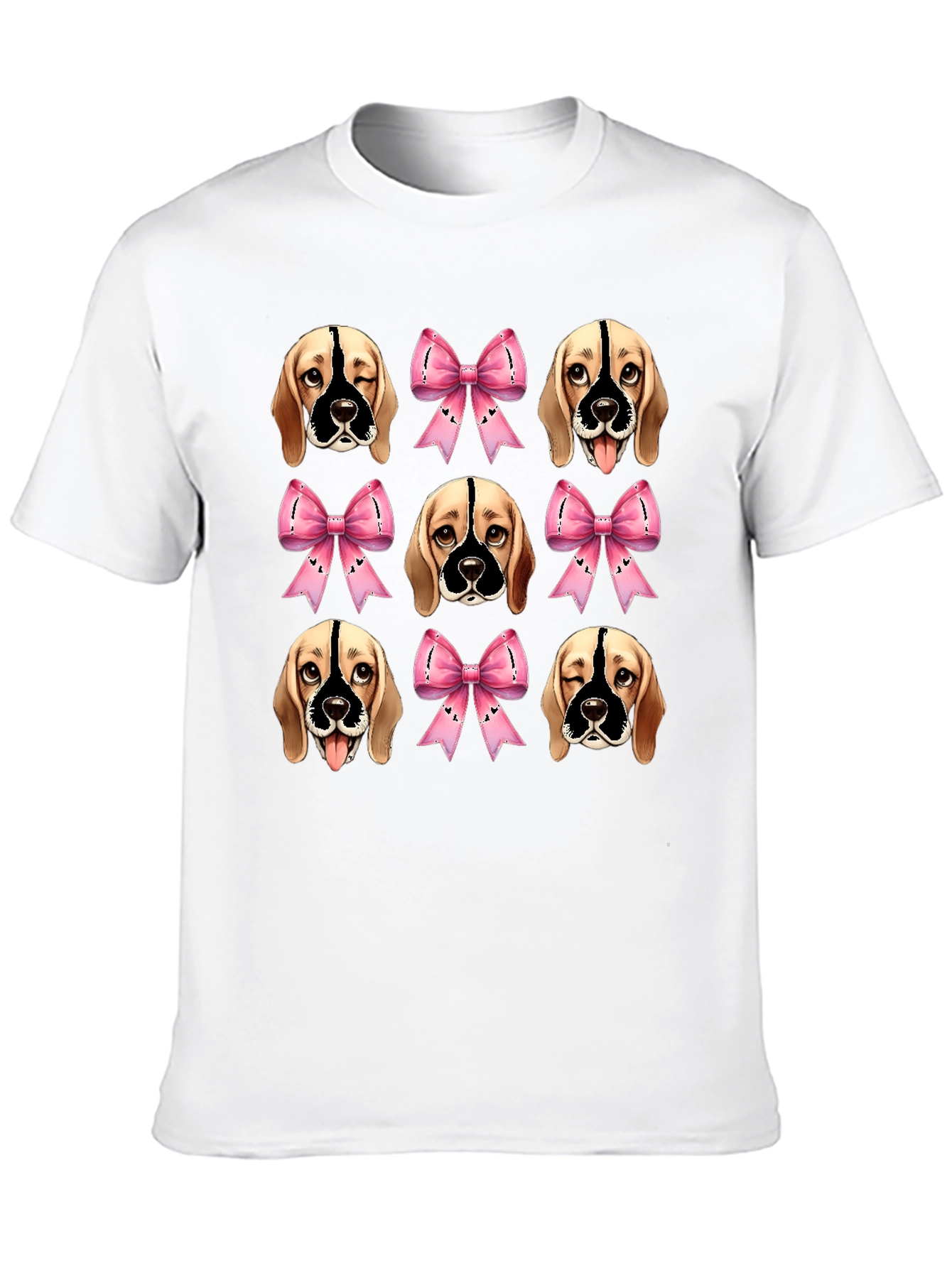 Dog Faces & Bows Black Graphic Tee