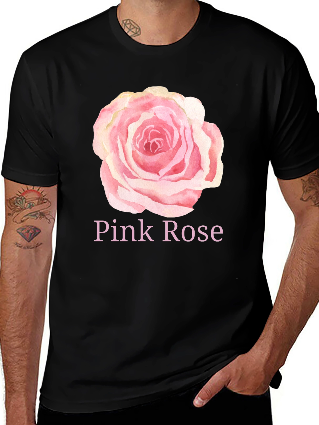 Pink Rose Graphic T-Shirt - Stylish Casual Wear