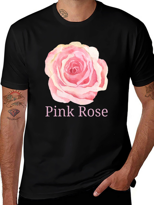 Pink Rose Graphic T-Shirt - Stylish Casual Wear