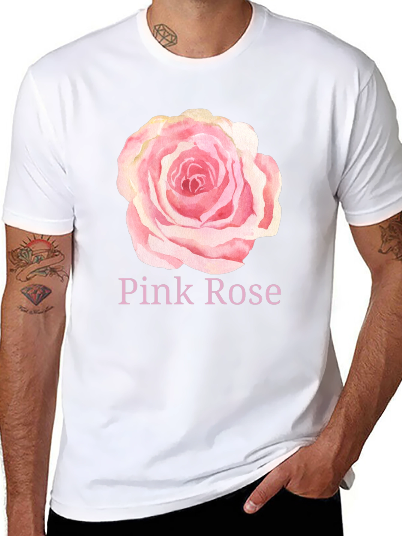 Pink Rose Graphic T-Shirt - Stylish Casual Wear