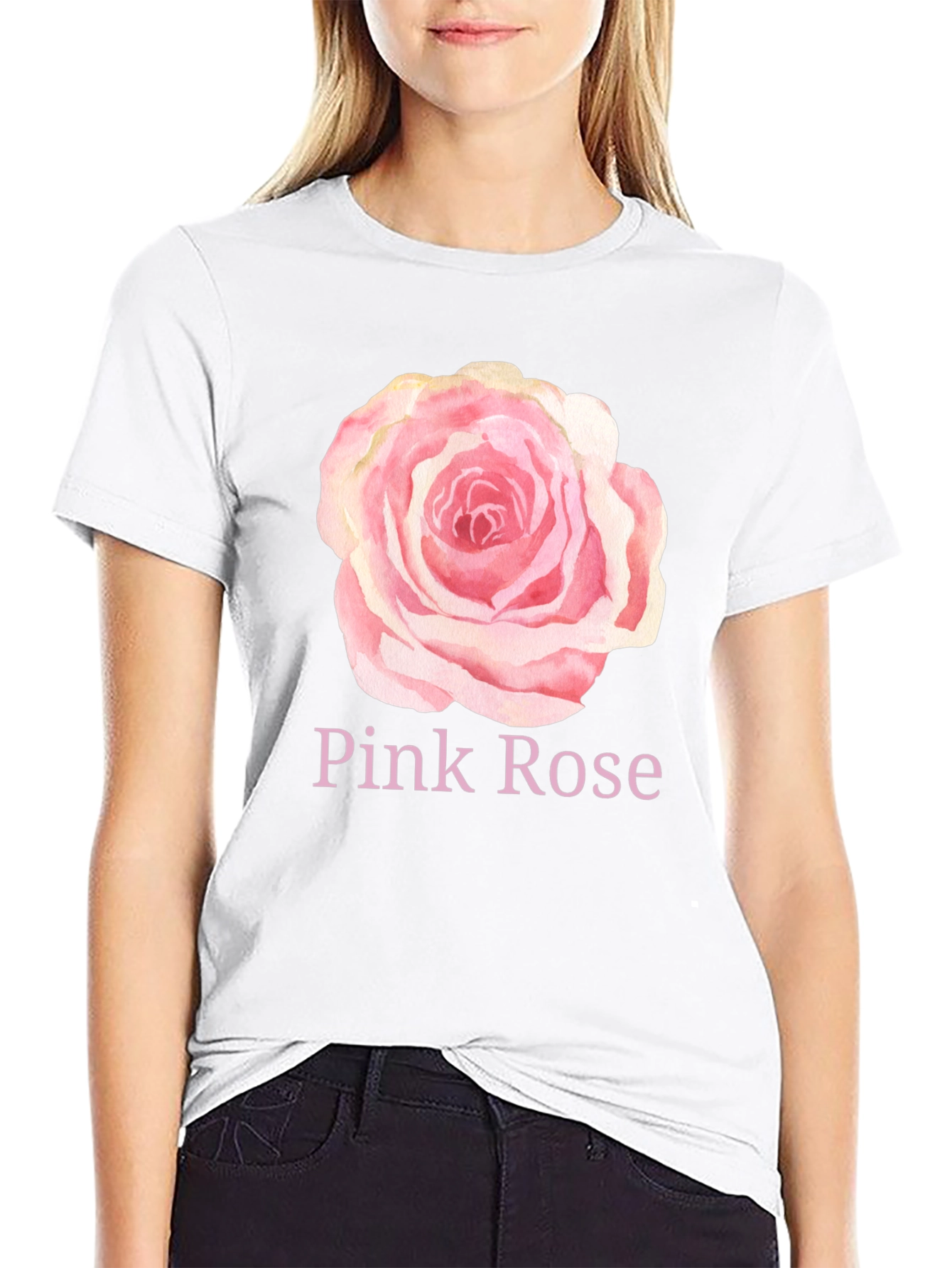 Pink Rose Graphic T-Shirt - Stylish Casual Wear