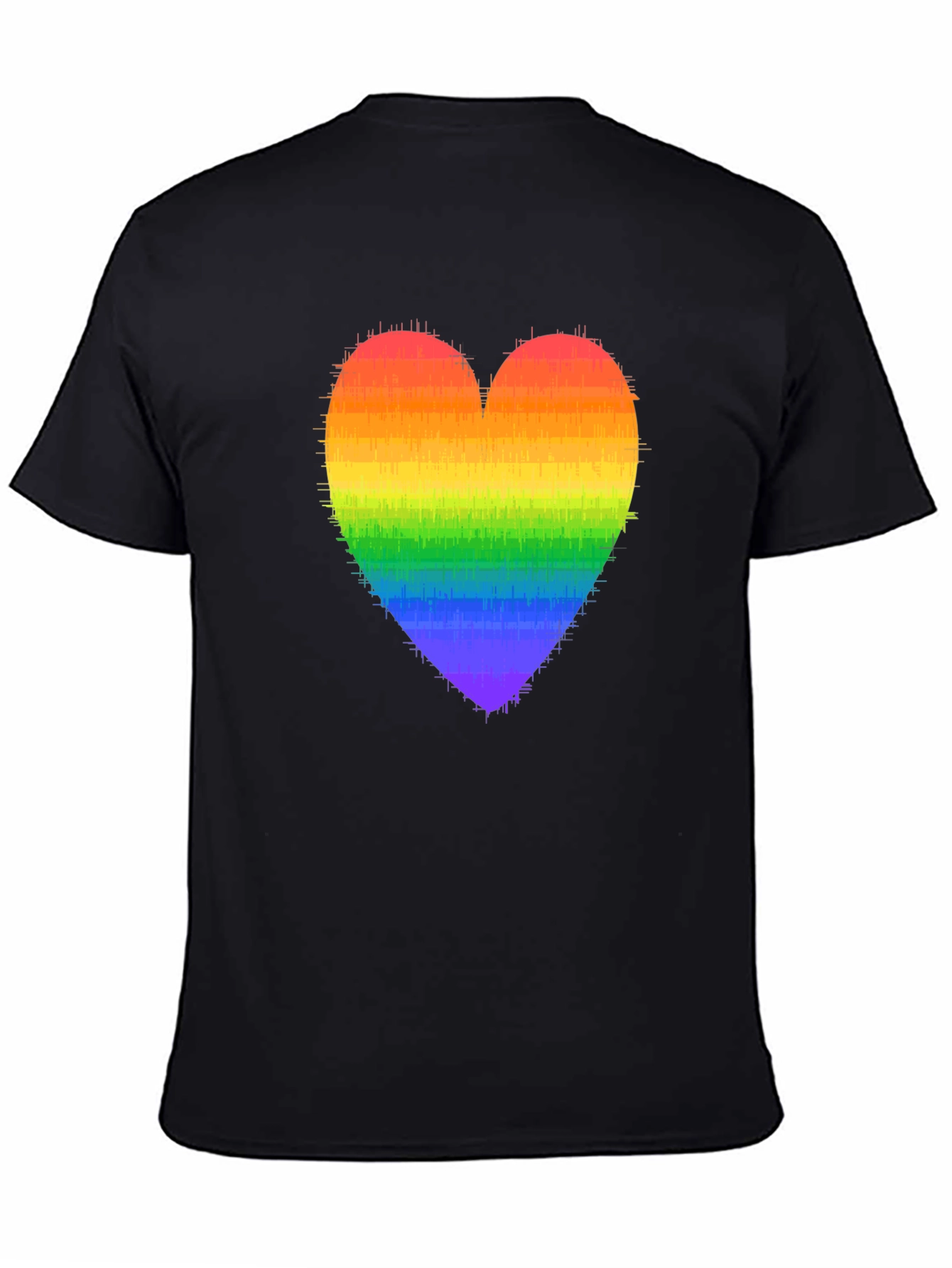 Rainbow Heart Graphic Black Tee