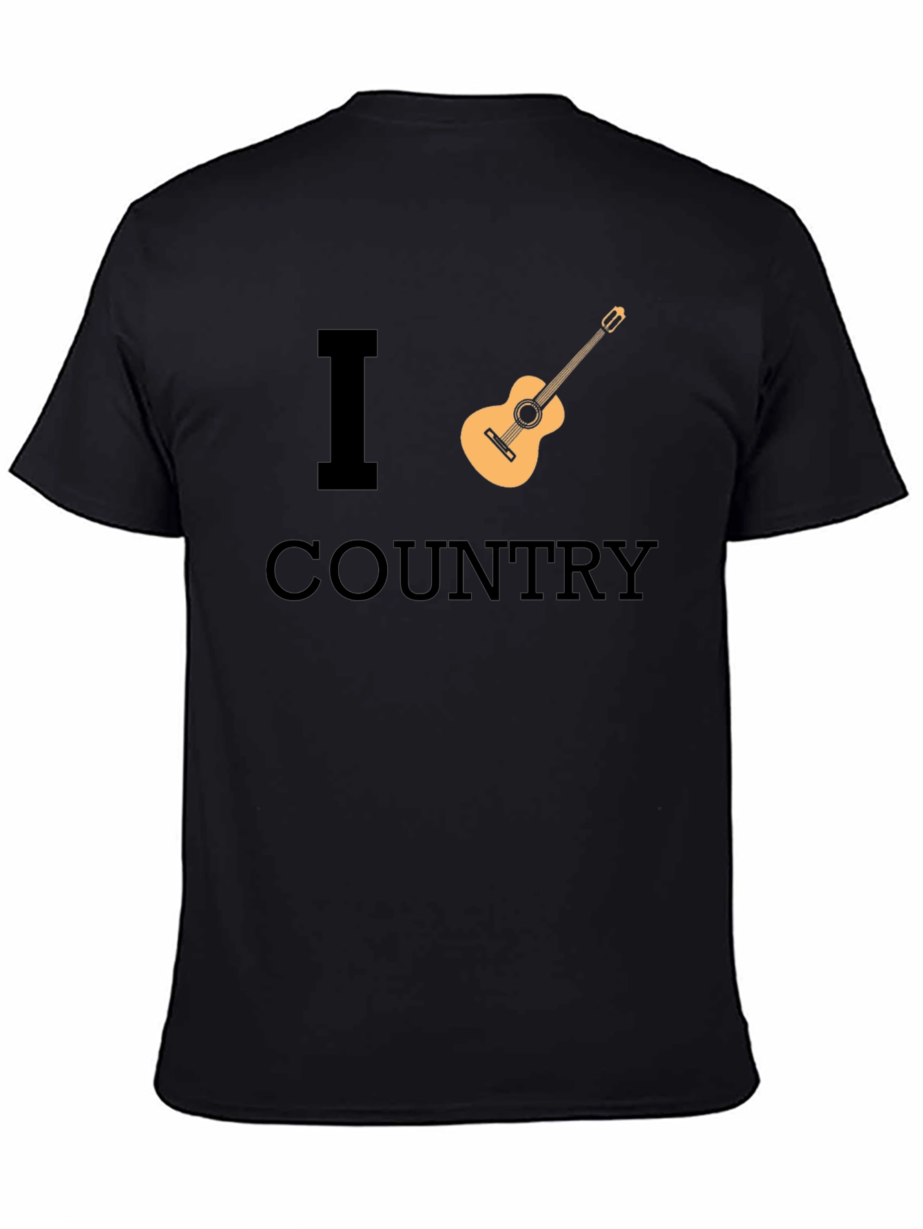 I Guitar Country Music Black T-Shirt