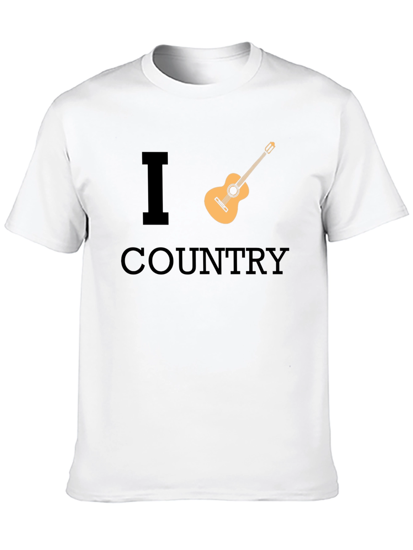 I Guitar Country Music Black T-Shirt