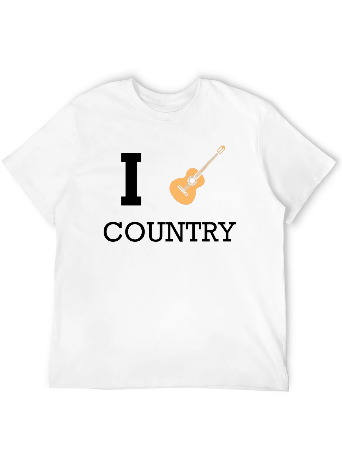 I Guitar Country Music Black T-Shirt
