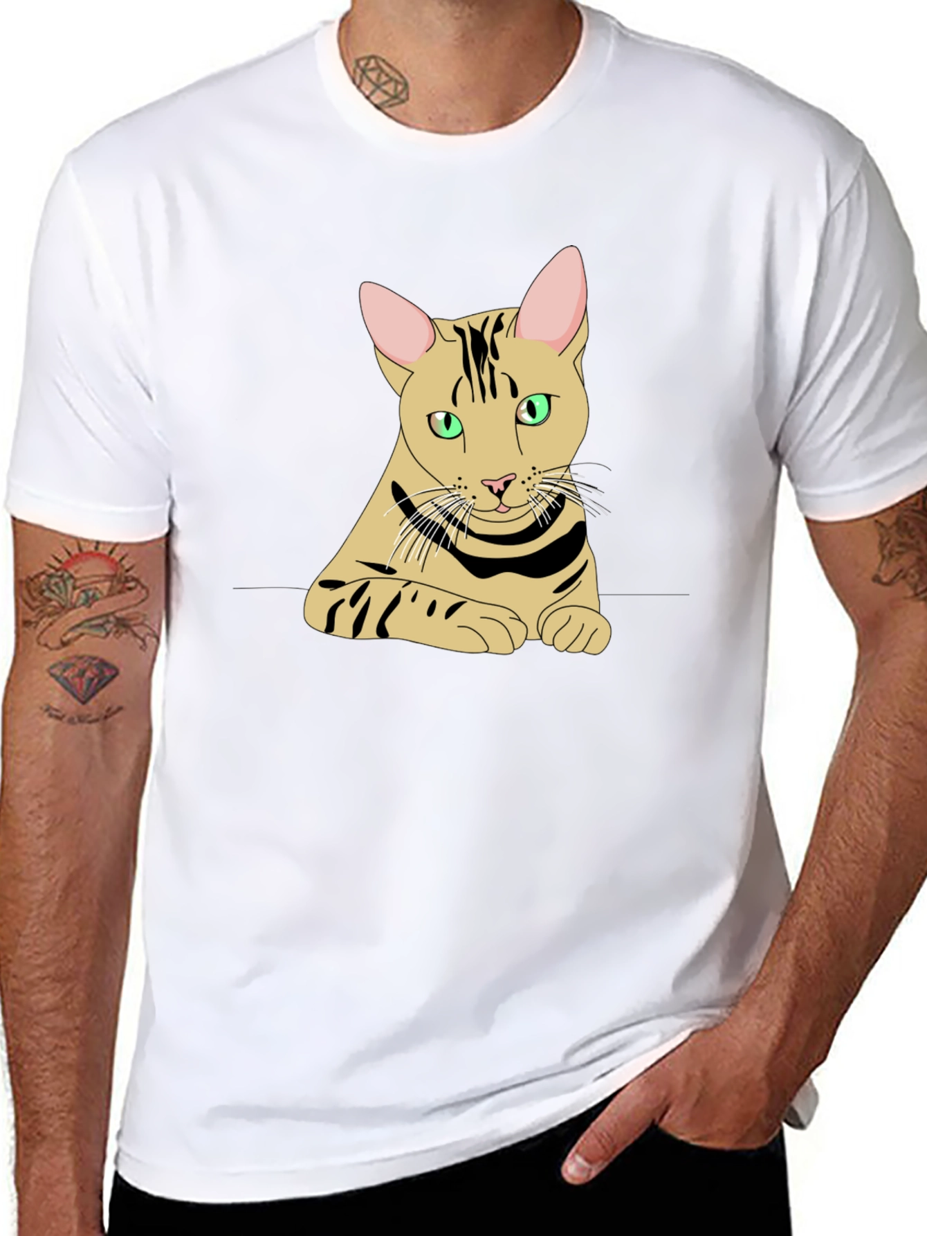 Cool Cat Graphic T-Shirt - Black Cotton Tee