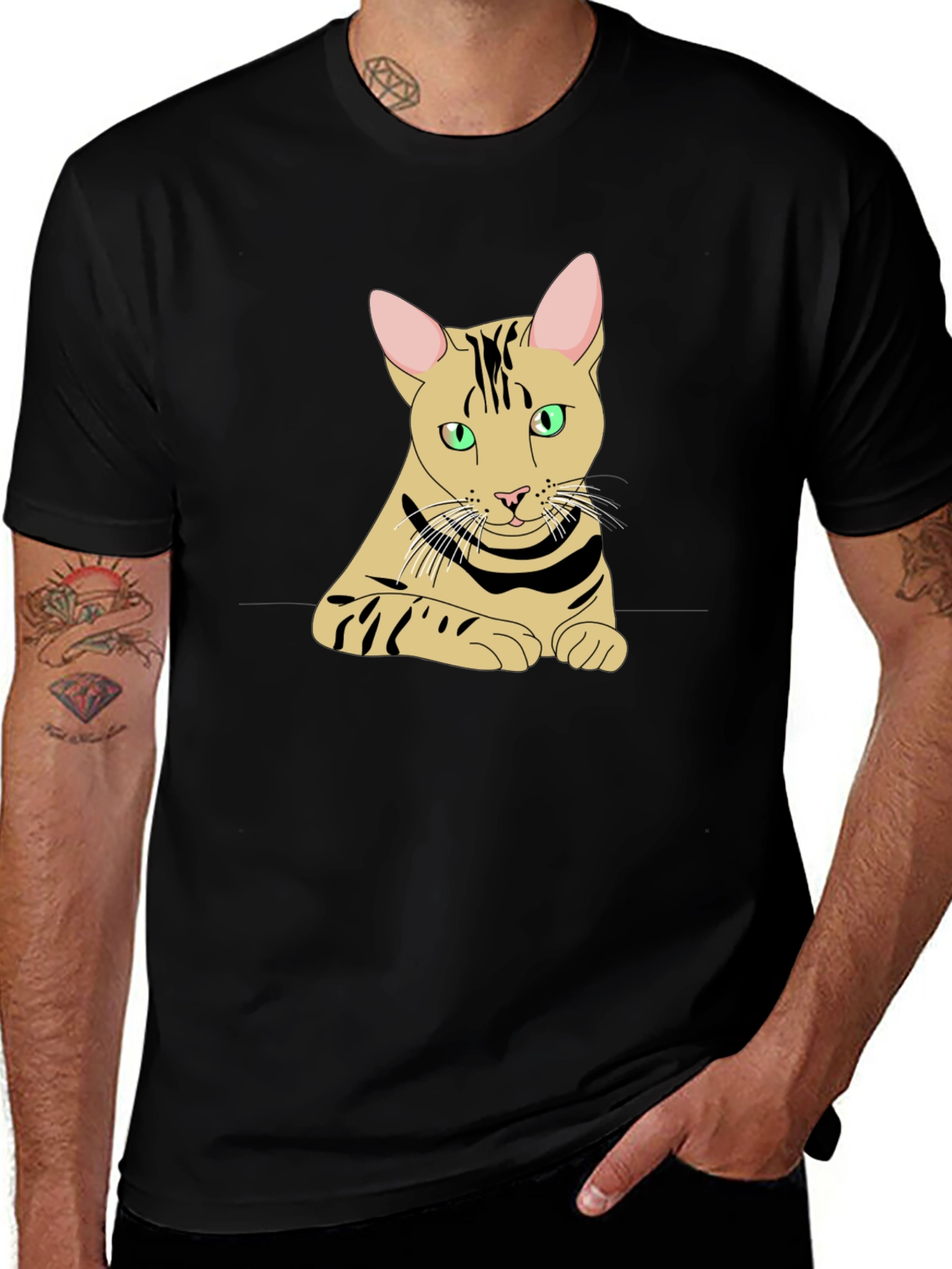 Cool Cat Graphic T-Shirt - Black Cotton Tee