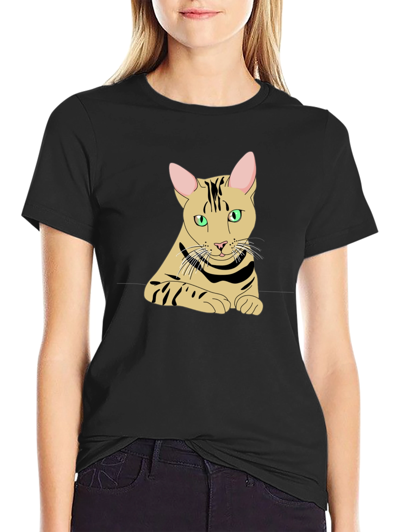 Cool Cat Graphic T-Shirt - Black Cotton Tee