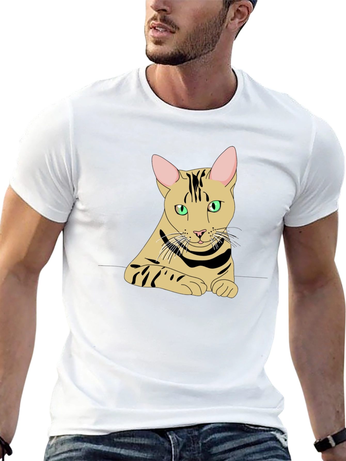 Cool Cat Graphic T-Shirt - Black Cotton Tee