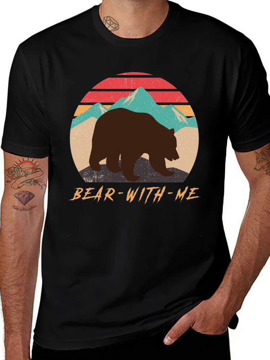 Bear With Me Graphic Tee - Retro Mountain Design