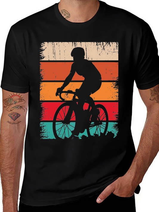 Vintage Cyclist Graphic T-Shirt - Retro Bike Rider Tee