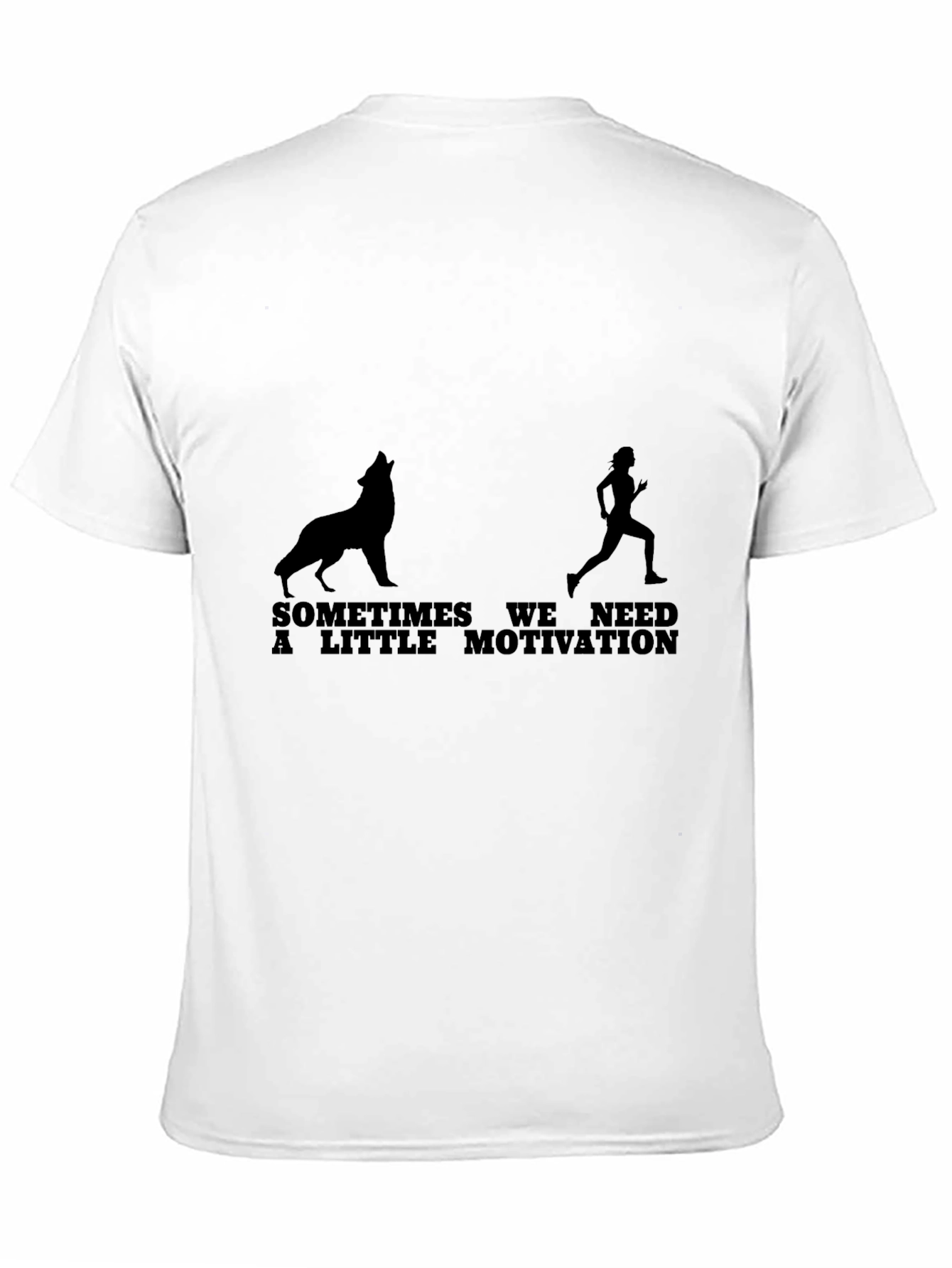 Motivational Wolf Runner Black T-Shirt