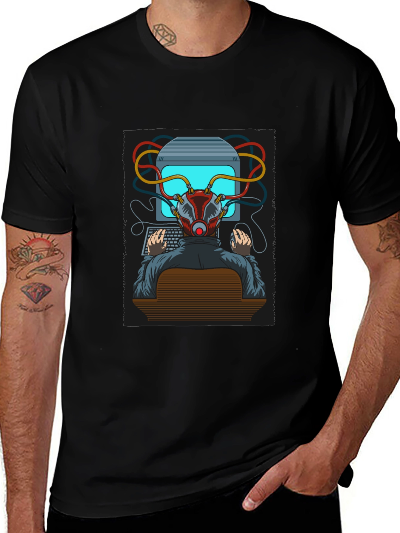 Hacker Graphic T-Shirt - Cyberpunk Style Tee