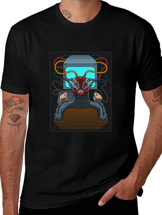 Hacker Graphic T-Shirt - Cyberpunk Style Tee