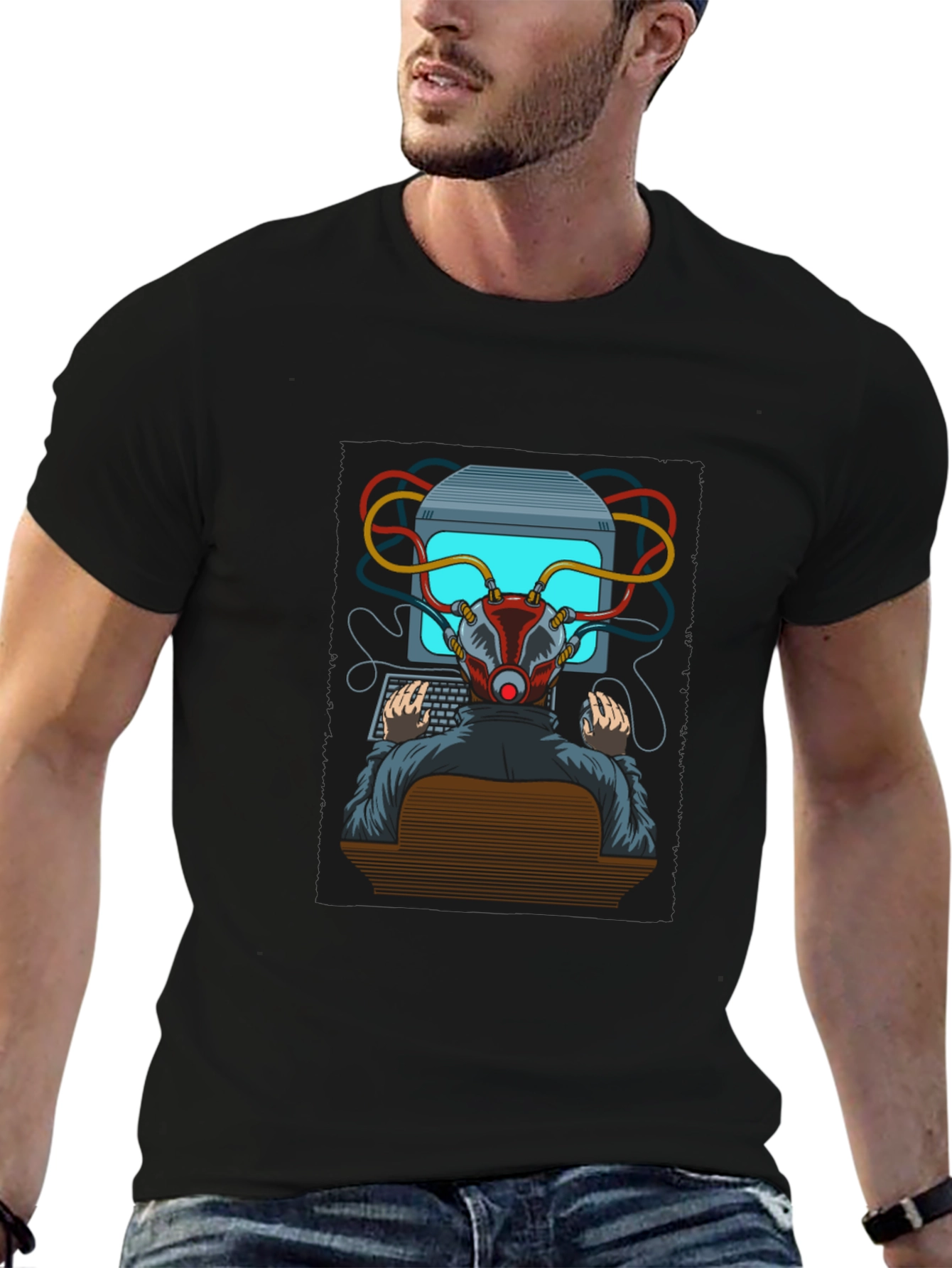 Hacker Graphic T-Shirt - Cyberpunk Style Tee