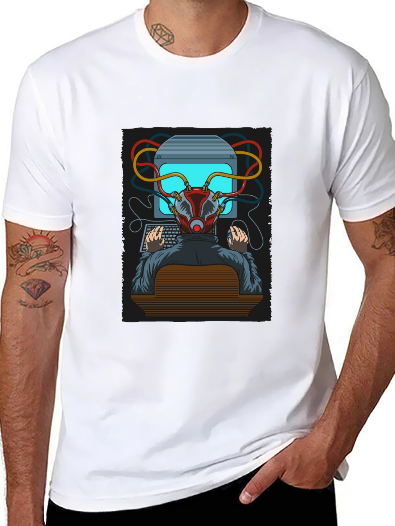 Hacker Graphic T-Shirt - Cyberpunk Style Tee