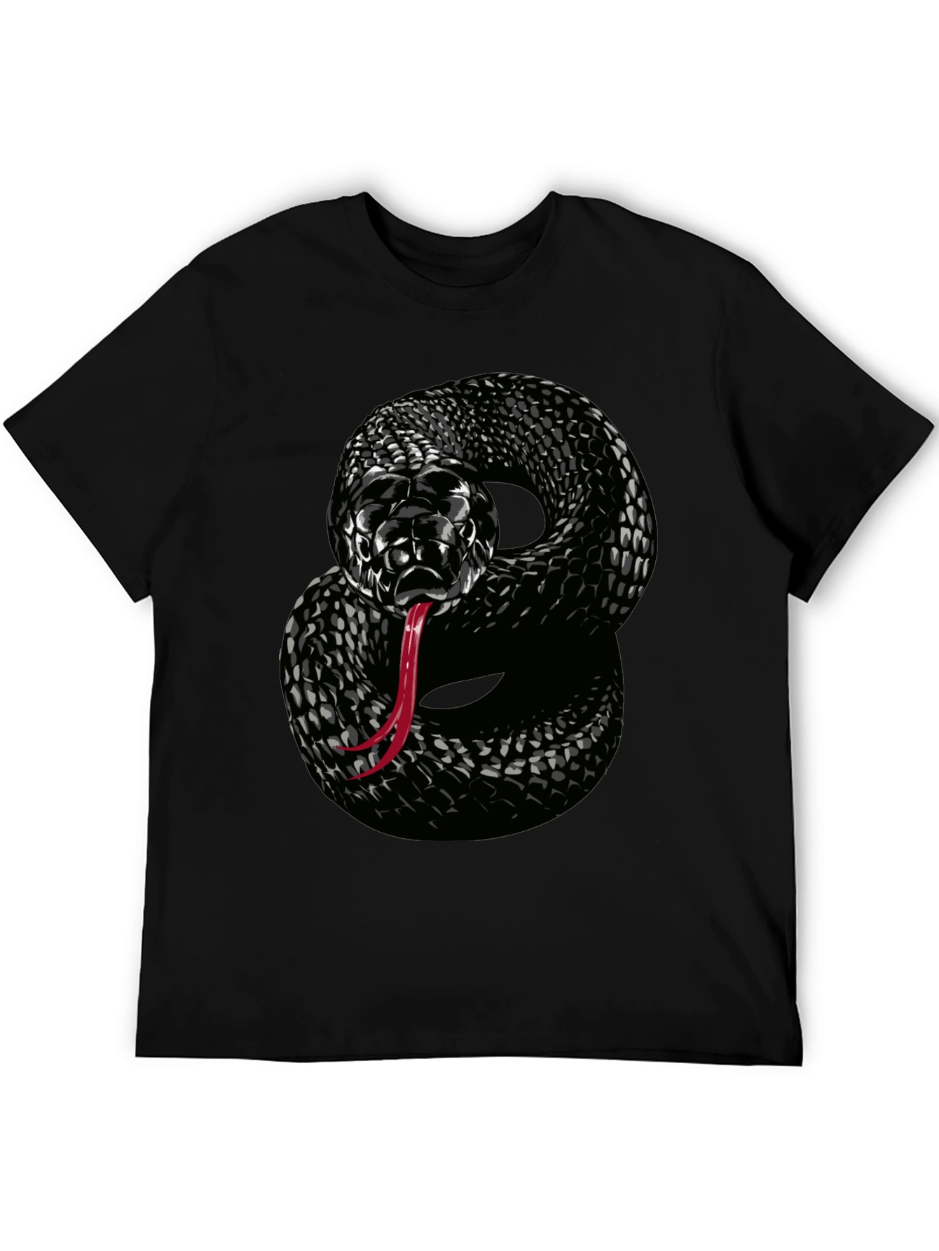 Black Snake Graphic T-Shirt - Mens Cool Design Tee